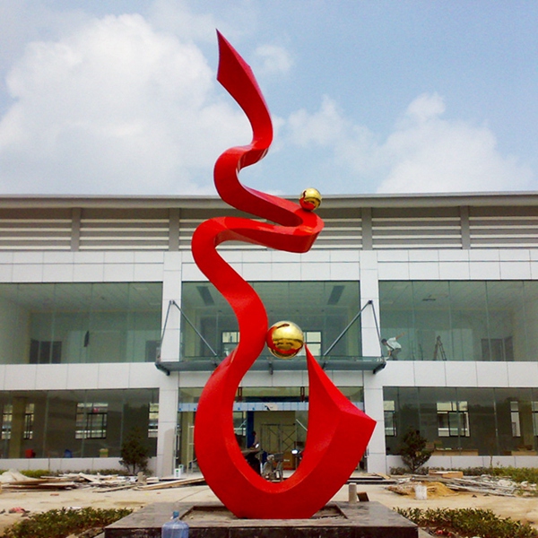 不锈钢彩带雕塑