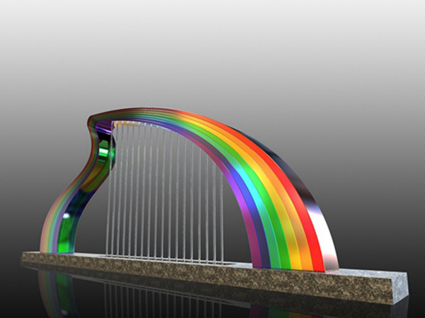 不锈钢彩虹雕塑