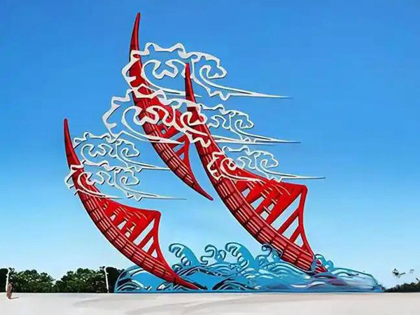 不锈钢帆船雕塑