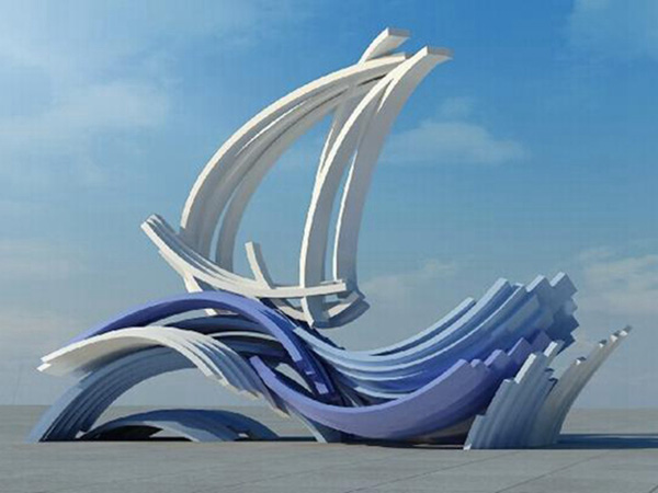 不锈钢帆船雕塑