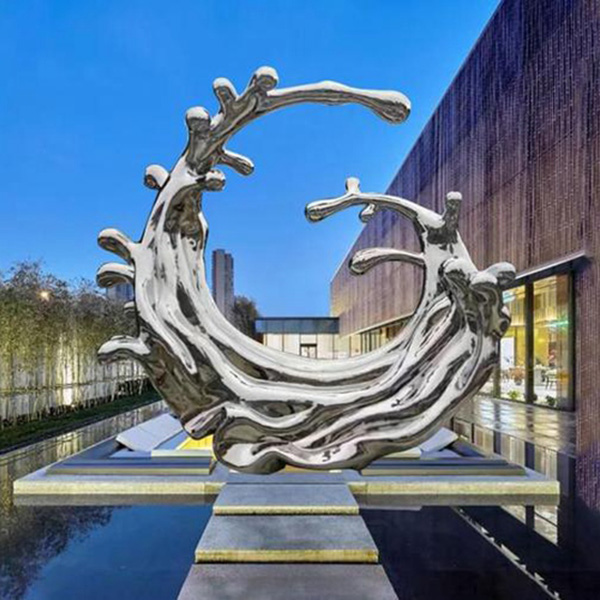 不锈钢海浪雕塑