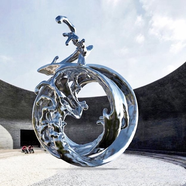 不锈钢海浪雕塑