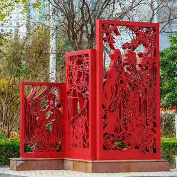 不锈钢剪纸雕塑