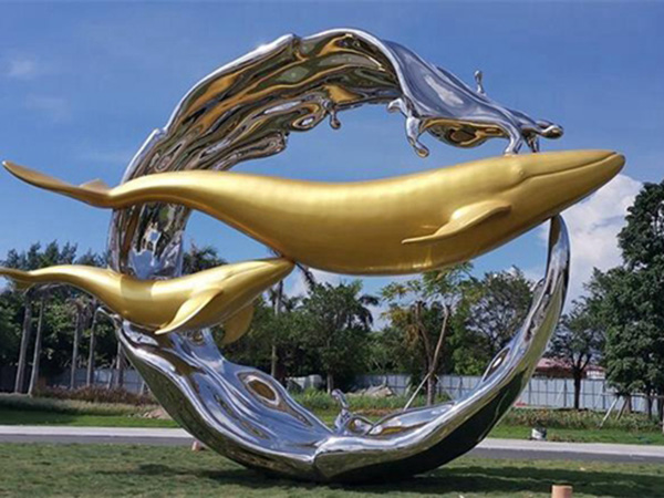 不锈钢鲸鱼雕塑