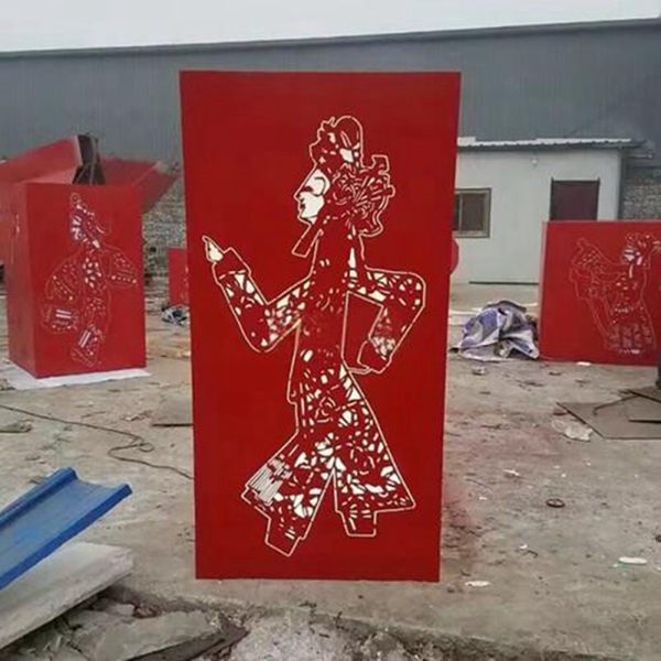 不锈钢皮影雕塑