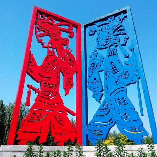 不锈钢皮影雕塑