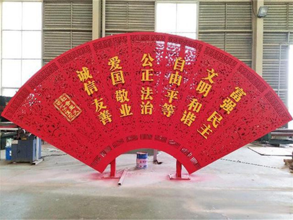 不锈钢扇子雕塑