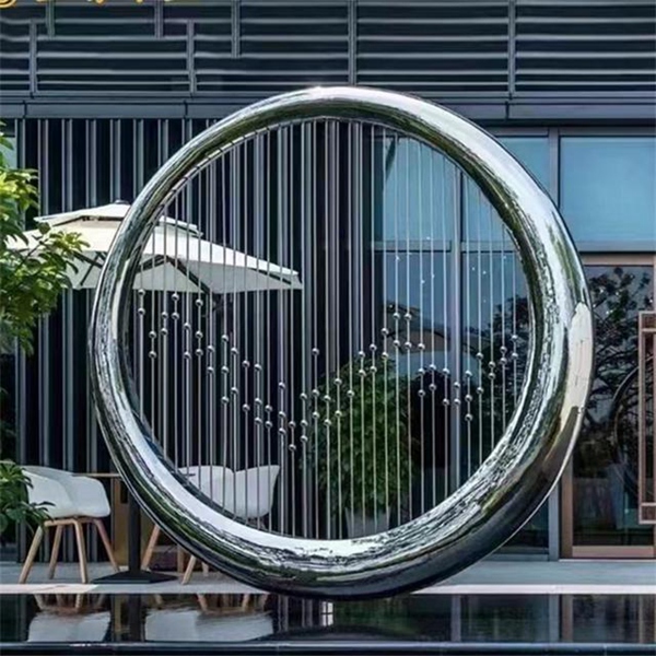 不锈钢圆环雕塑