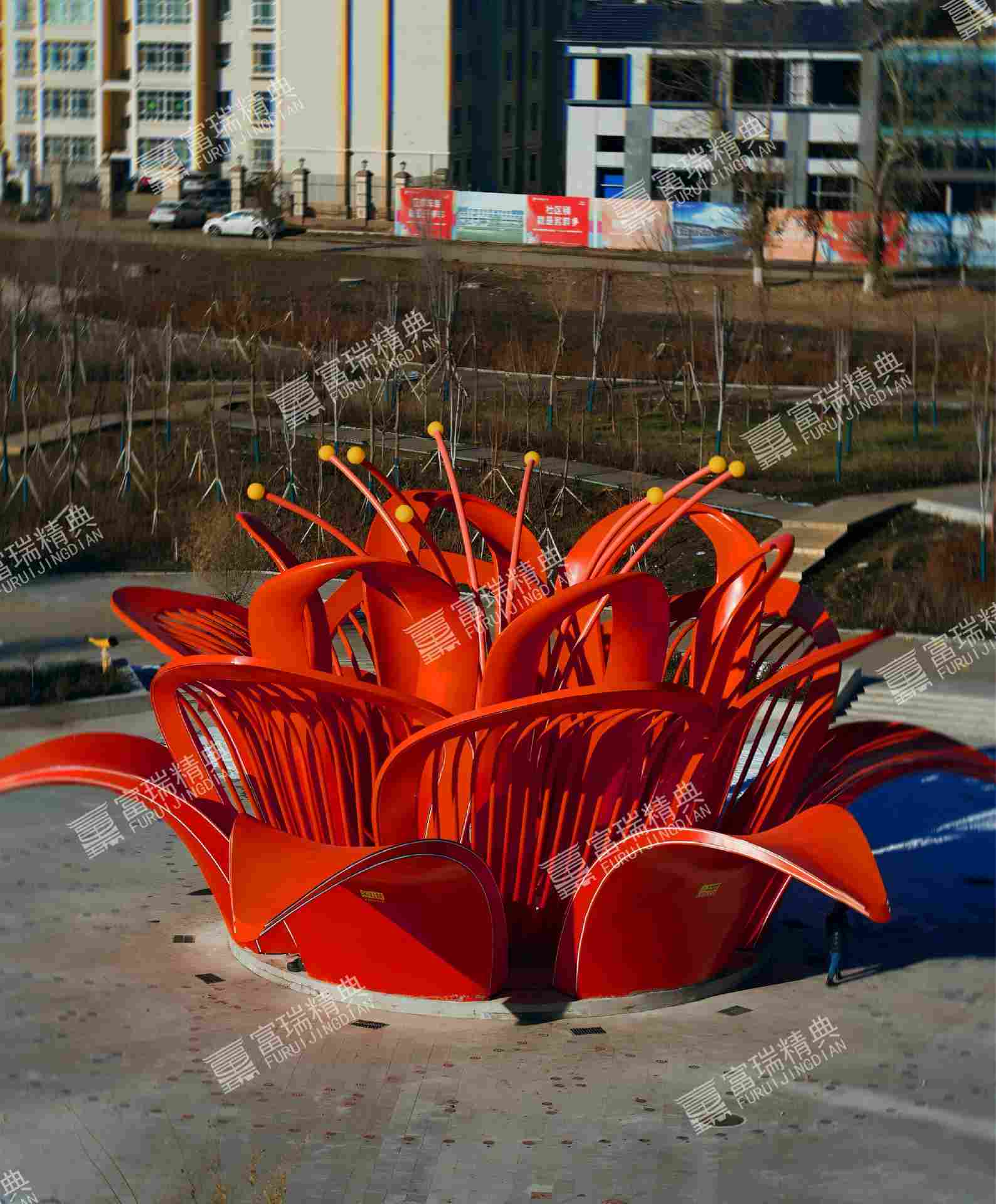 新疆昭苏石榴籽公园不锈钢雕塑(图2)