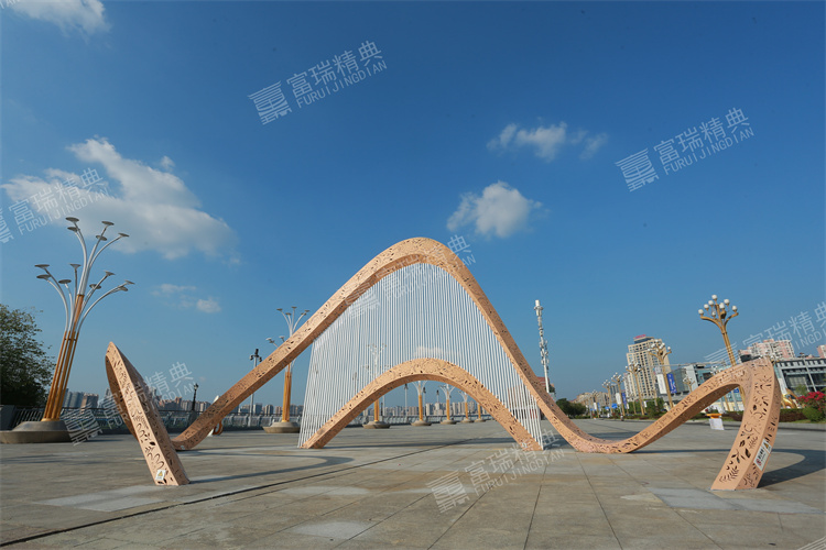 四川南充高坪乡村振兴不锈钢雕塑(图4)