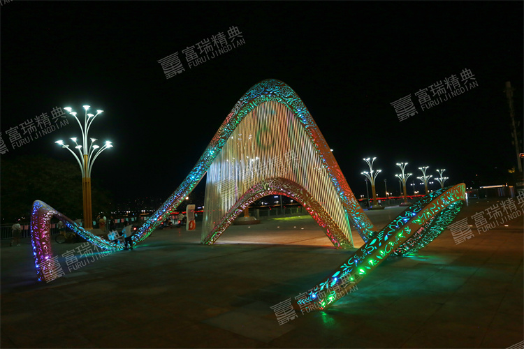 四川南充高坪乡村振兴不锈钢雕塑(图5)