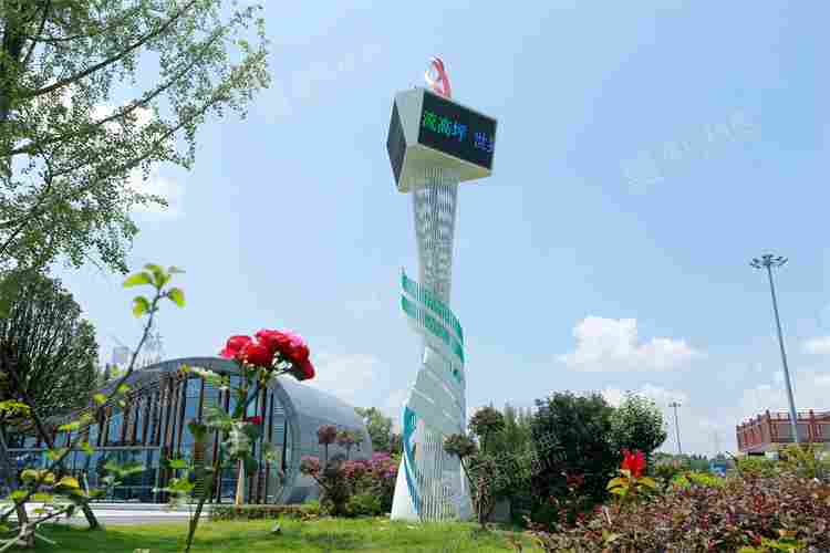 四川南充高坪乡村振兴不锈钢雕塑(图8)