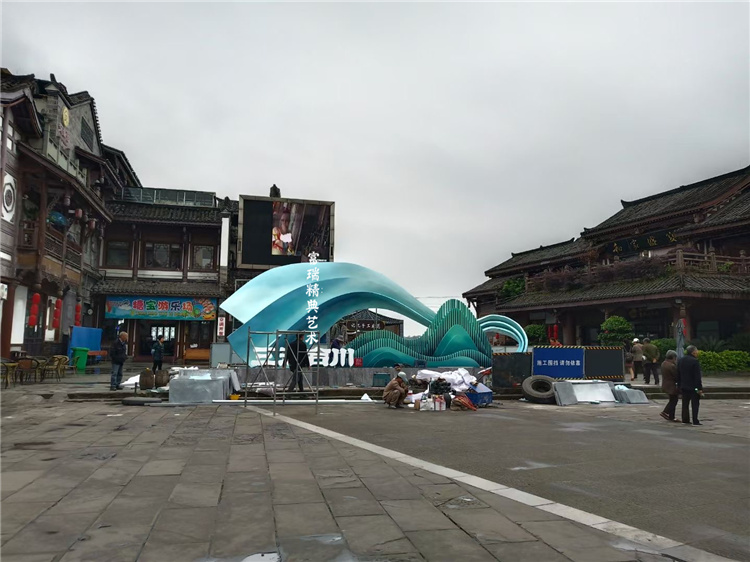 重庆合川文峰古街不锈钢雕塑(图1)