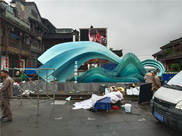 重庆合川文峰古街不锈钢雕塑(图4)